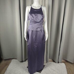 David's Bridal Michaelangelo Lilac Sleeveless Formal Maxi Dress Size 10 (NWT).